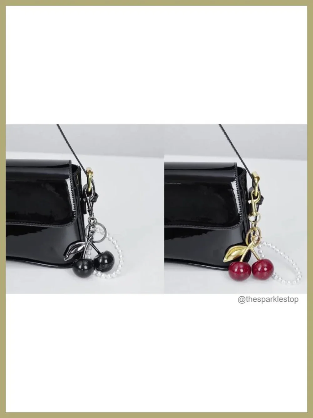 Hobo Bag with Cherry Pendant Crossbody Shoulder Bag PU Leather Y2K Detachable